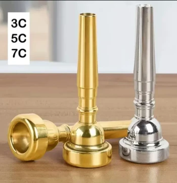 Bb Trumpet Mouthpiece - Brass Silver/Gold Plated Universal 3C/5C/7C Blow Piece