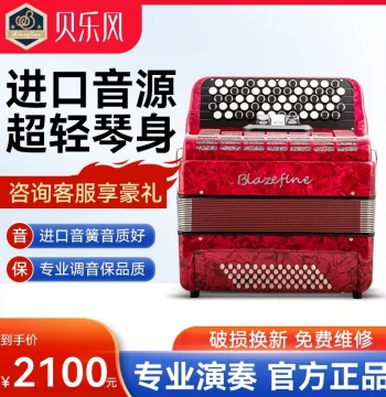 Blazefilne Bayan Accordion 60/96 Bass, German Reeds, Imported for Beginners and Professional Performance