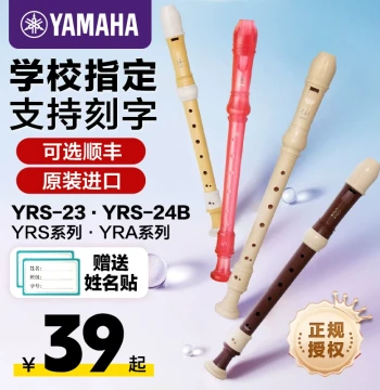 Yamaha Recorder Soprano Alto 8-Hole Beginner Model for Kids and Elementary Students 23g German Style Flute 24b English Style
