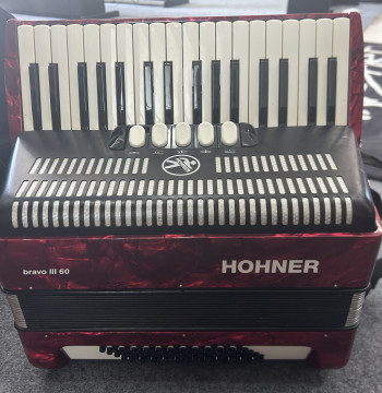 Used Hohner 60-Bass Accordion for Home Practice, Professional Study, and Adult Performances