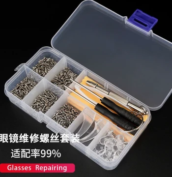 Eyeglass Repair Parts Kit - Screw Set for Nose Pads, Frames, and Rimless Glasses