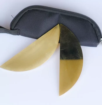 Yuefu Poetry Crescent Plate Mandarin Duck Plate Brass Shandong Clapper Mandarin Duck Plate Big Drum Book Copper Plate Storytelling Plate
