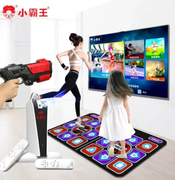 Subor AR Motion Sensing Game Console Dance Mat Dual-Player Home Use Connects to TV Monitor Projector Wireless Dance Mat for Fitness and Fat Burning