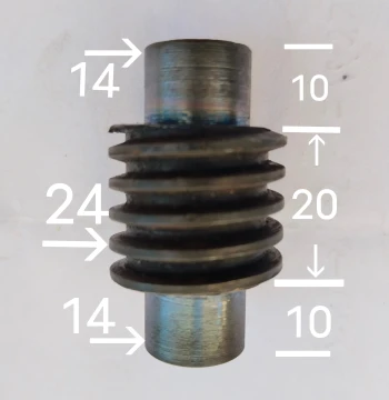 Wire Cutting Fixture Screw and Worm Gear, Type 7 Wire Cutting Fixture Screw and Worm Gear