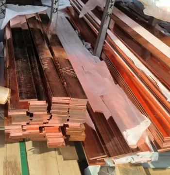 Supply Grounding T2 Purple Copper Busbar, Tin-Plated Purple Copper Busbar, High Electrical and Thermal Conductivity, Server Room Grounding T2 Purple Copper Busbar