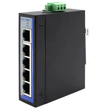 Yutai UT-6405sa 5-Port 100Mbps Ethernet Switch, Unmanaged Industrial DIN-Rail Mount with ESD and Surge Protection