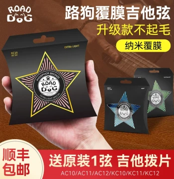Lugou Folk Acoustic Guitar Strings (Set of 6): Phosphor Bronze with Coating for Bright Tone and Comfortable Feel