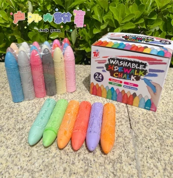 Export Order Large Thick Chalk, Outdoor Dust-Free Drawing Teaching Aid, Sensory Game Children's Toy, 24 Colors