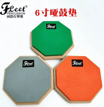 FLEET Practice Pad 6-Inch, Drum Set Jazz Drum Basic Training Pad, Gray Green Orange