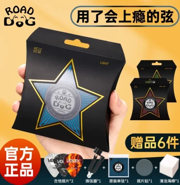 Road Dog Guitar Strings, Acoustic Guitar String Set (6 Strings), Coated Phosphor Bronze, Full Set for Wooden Guitars