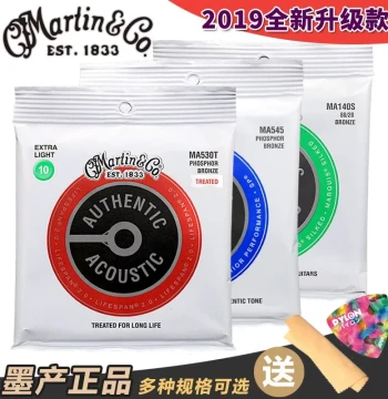 MARTIN MA540 Phosphor Bronze Acoustic Guitar Strings (Set of 6) - Model 4100 for Folk Wooden Guitars