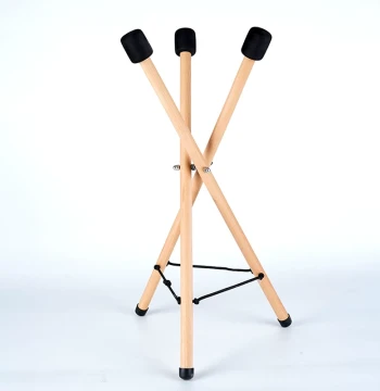 Drum Stand for Tongue Drum and Handpan, Portable Foldable Real Wood Beech Professional Performance Stand