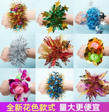Kindergarten Dance Wrist Flower Cheerleader Performance Bell Hand Flower Children's Day Sports Event Entry Wristband