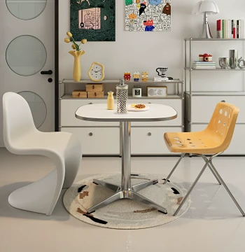 Internet Famous Convenience Store One Table Two Chairs Coffee Milk Tea Dessert Shop Leisure Tables and Chairs Bauhaus Style Eames Small Round Table