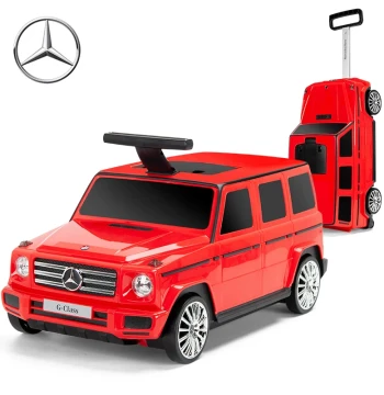 Mercedes-Benz Kids Suitcase Sit-and-Ride Luggage for Boys and Girls, Baby Carry-On Travel Case, Land Rover Style Small Trunk