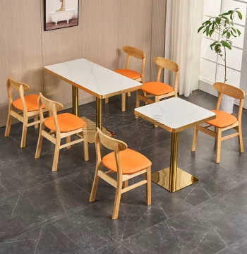Restaurant Dining Table and Chair Set for Noodle Shops, Bubble Tea Stores, Western Restaurants, Dessert Shops, Snack Bars, BBQ, and Burger Joints