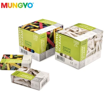 MUNGYO Ally Dustless Colored Chalk, Imported from Korea, Safe for Children, Blackboard Chalk for Civil Service Exams, Teachers, Classrooms, Students, Drawing, White Chalk with Low Dust