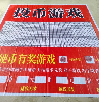 Complete Set of Square Coin-Throw Game Cloth, Night Market Stall Custom Viral Coin Toss Game Canvas