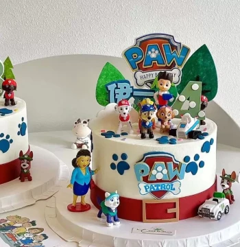 Paw Patrol Cake Topper Decorations, Cartoon Cute Figures for Kids' Boys' Dog-Themed Birthday Baking Ornaments