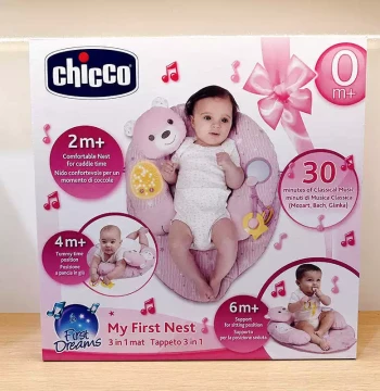 Italian CHICCO Baby Play Mat for Newborns (0–1 Year) with Music, Canopy, and Projector – Multi-Functional