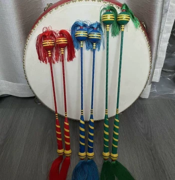 Handcrafted Floral Drumsticks, New Style Performance Mallets for Dance and Large Drums, Extended Round Head