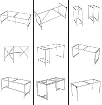Trending Aluminum Profile Table Legs - Customizable Office Desk Stand and Bookshelf Frame