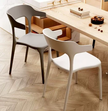 Nordic Style Plastic Dining Chair with Backrest, Thickened Commercial and Home Use Stool