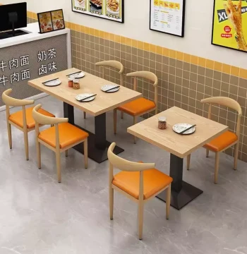 Thickened Fast Food Table and Chair Set for Noodle Shops, Restaurants, Breakfast Spots, Snail Rice Noodle Stalls, Snack Bars, Milk Tea Shops, Dessert Cafes, and BBQ Joints