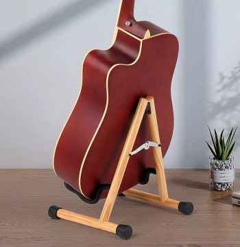 Best-Selling Solid Wood Guitar Stand, Floor Standing Rack for Guitar and Ukulele