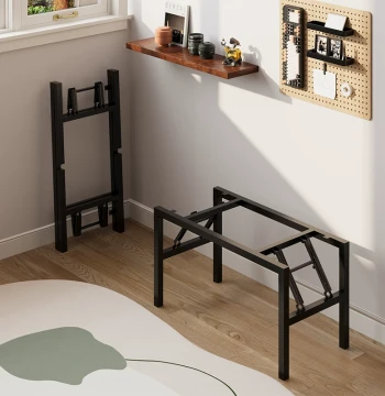 Rectangular Folding Table Stand, Small Table Legs for Dining or Desk, Iron Support Frame for Low Tables