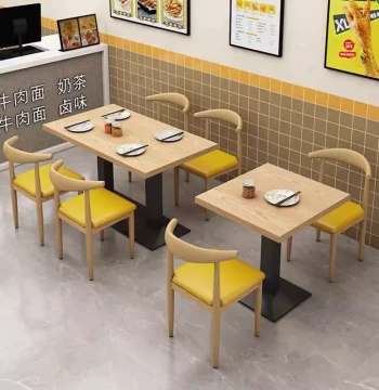 Commercial Fast Food Tables and Chairs for Restaurants, Snack Shops, Noodle Houses, BBQ, Breakfast, Milk Tea, and Dessert Shops