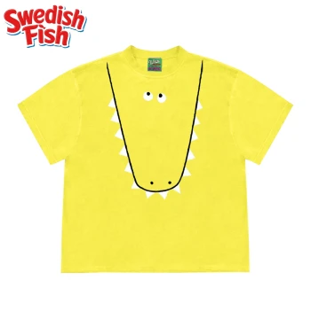 Interesting Soul! Premium Loose-Fit 240g Heavyweight Cotton Bright Short-Sleeve T-Shirt with Small Neckline