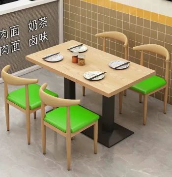 Snack BBQ Noodle Shop Breakfast Catering Fast Food Table and Chair Combination Milk Tea Dessert Shop Commercial Economical Restaurant Tables