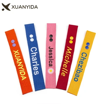 Custom Korean Name Tag with Embroidered Snap Button - Luggage Strap and Anti-Loss ID Label