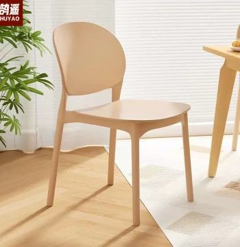 [High-Quality Plastic Chair] Stackable Dining Chair for Home - Comfortable Adult Leisure Seat with Backrest