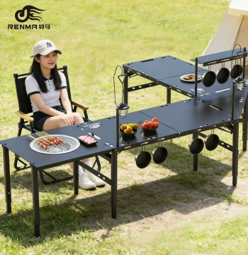 Renma Outdoor Folding Table Multi-Function IGT Tactical Table Portable Camping Picnic Table and Chair Full Set