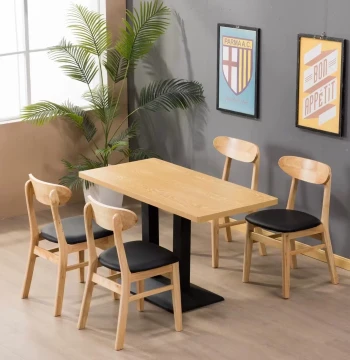 Solid Wood Commercial Dining Chairs for Noodle Shops, Snack Bars, Milk Tea Stores, Burger Joints, Malatang Restaurants, and Breakfast Spots