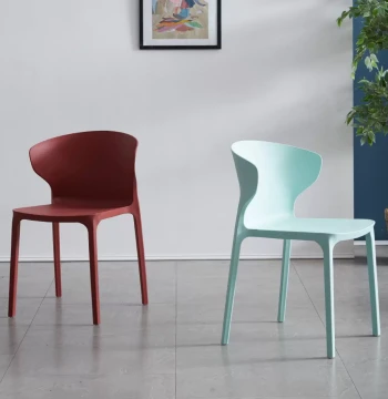 Thickened Plastic Chair with Backrest for Adults, Stackable Outdoor Leisure Chair for Restaurants, Dessert Shops, Patios, and Home Use