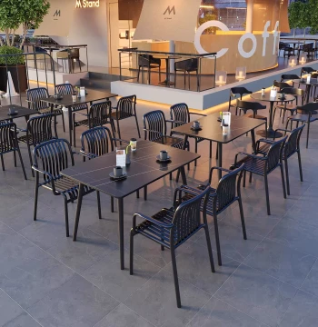 Outdoor Patio Table and Chair Set - Minimalist Design for Milk Tea Shops, Bars, Courtyards, and Terraces
