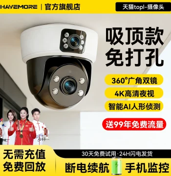 Security Camera 360° No Blind Spots Indoor HD