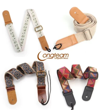 Ethnic Style Ukulele Strap - Woven Leather Shoulder Strap with Mounting Screws