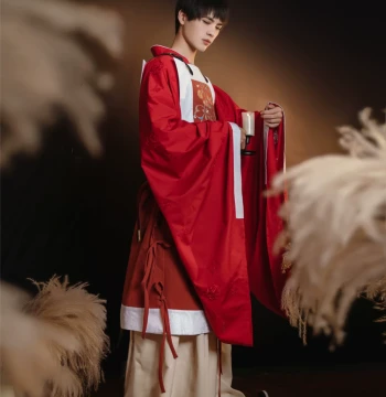 Pleated Pants Restored Style Embroidery Wei-Jin Northern Wei Warrior
