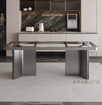 Luxury Rectangular Table Leg Bracket - Custom Stainless Steel Base for Slate, Marble, and Large Stone Tops