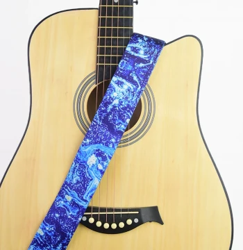 Universal Personalized Guitar Strap: No-Drill Design for Electric Guitars, Classic Shoulder Strap with Van Gogh Starry Night Art Style