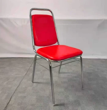Electroplated Steel Frame Dining Chair, Sturdy Oil-Wax Leather, Four-Leg Steel Tube Chair for Hot Pot Restaurants and Hong Kong Style Cafes