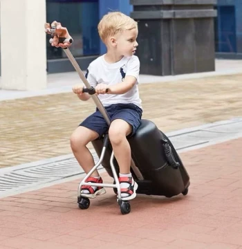 QBOX Authentic Children's Ride-On Luggage, Travel Stroller for Kids, Baby Carry-On Suitcase