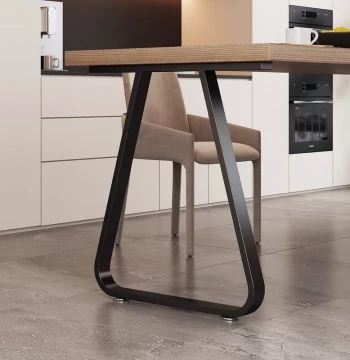 Custom Wrought Iron Metal Table Legs, Curved Bracket for Vanity Desk, Cabinet Support Base, Island Bar Single-Side Frame