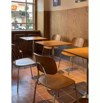 Medieval Style Wooden Cafe Tables and Chairs, Industrial Marine Board for Dessert Shops and Restaurants