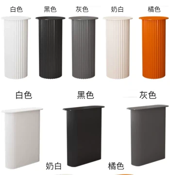 Cream-Style Table Leg Brackets: Bar Support, Roman Column Island Base, Dining Table and Vanity Stand, Glossy Cylindrical Pedestal