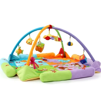 Baby Play Mat, Crawling Pad, Infant Activity Gym with Toys, Full Moon Gift for Ages 0-2